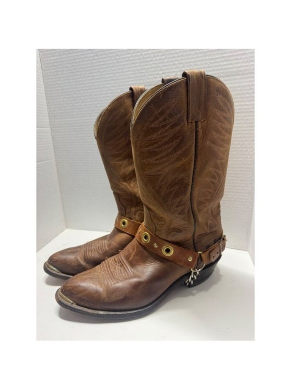 Brahma by Canada West Mens Brown Leather Harness Cowboy Boots 6628 8.5 EE